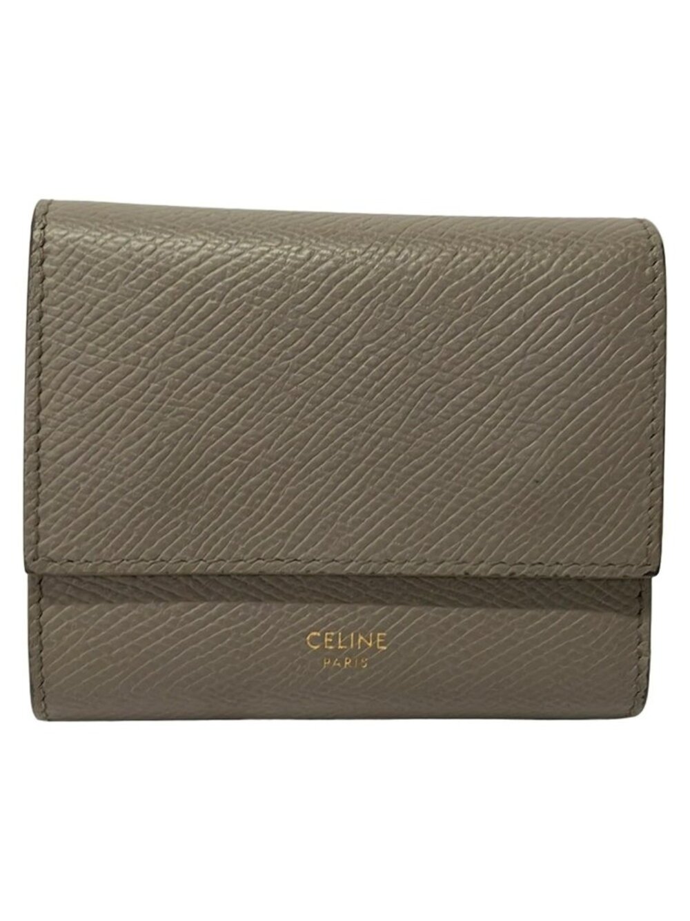 Celine Trifold Wallet Small Dark Gray Leather